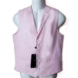 Jeff Banks London Linen Suit Vest Pink Men's Size 38R